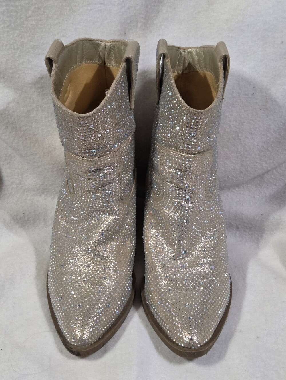 Gold/silver Brown Rhinstone Cowgirl Boot Size 8
